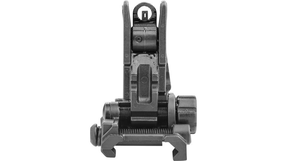 Meprolight FABS - Flip Back Up Rifle Sights - Aluminium -Blank Rear-Green Front, Black Body, Black, 405100