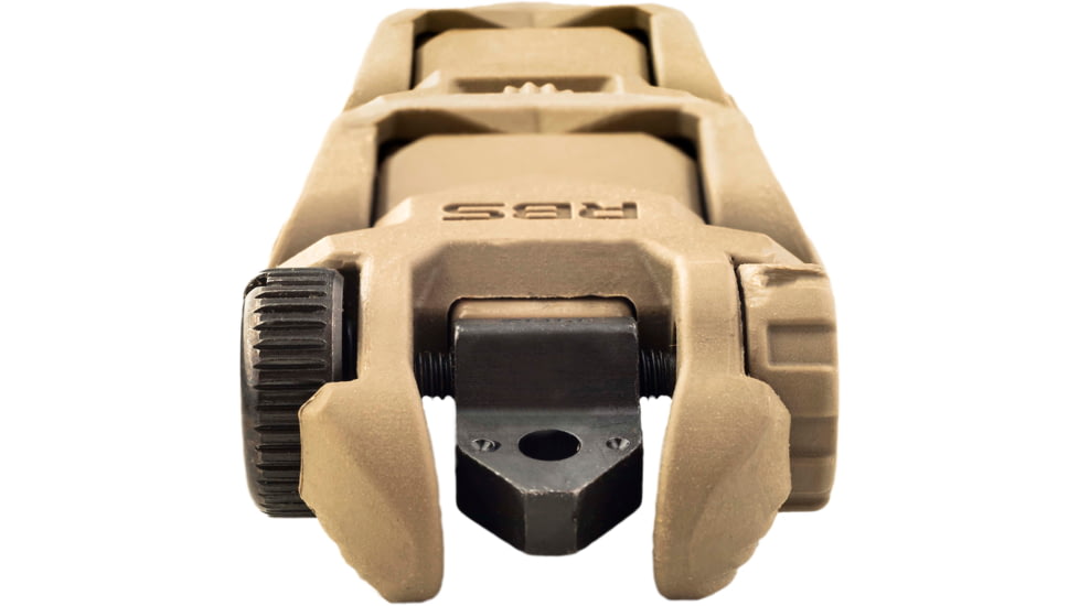 Meprolight MEPRO FRBS - Self-Illuminated Flip Back-Up Rifle Sights, 4 Dot Rear / Orange Hyper Bright Front, Desert, 403440, 403440