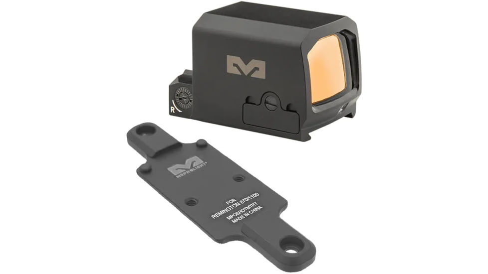 Meprolight MPO PRO-F Reflex Red Dot Sight with RMR Plate for Mossberg 590/930, 1x0.95x0.7in, Green 3 MOA Dot, 33 MOA Circle, Circle and Dot, Black, 901141342