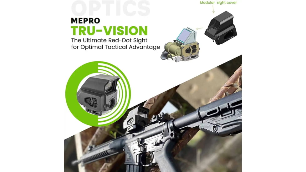 Meprolight Tru Vision Electro Optical Red Dot Sight, 2 MOA Red Dot Reticle, Black, 73 x 56 x 68 mm, 65025540