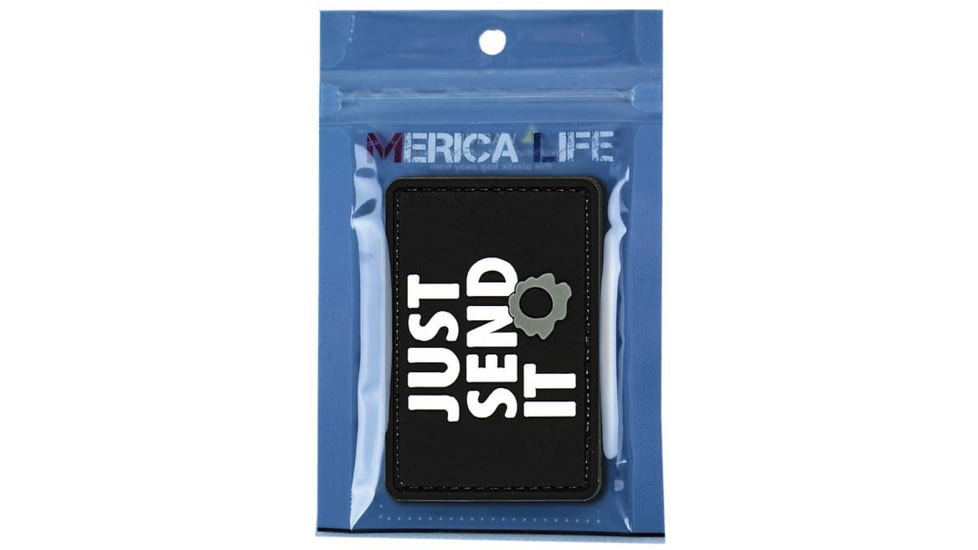 Merica Life Just Send It PVC Patch, Black and White, 3 x 2, JSI-BK
