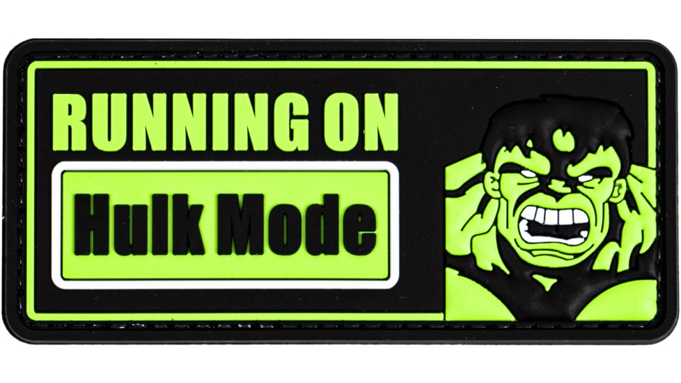 Merica Life Running on Hulk Mode PVC Patch, 4 x 1.75, ROHM-GRN
