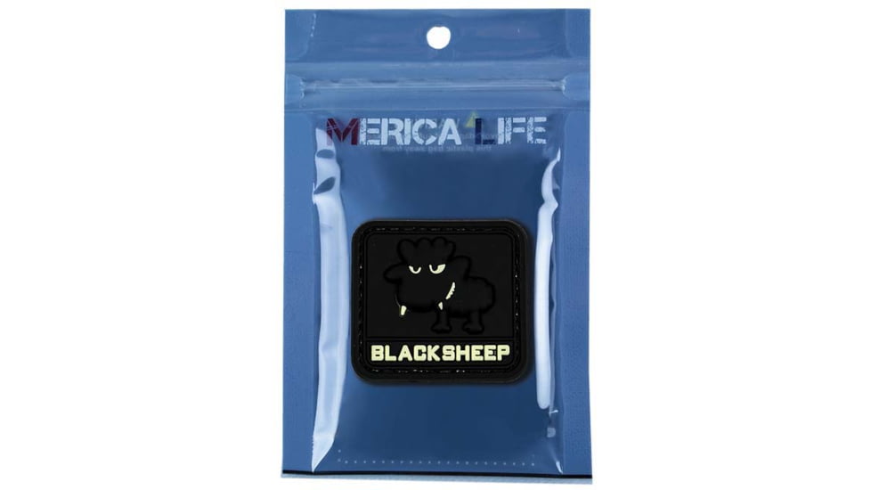 Merica Life Small Glow Blacksheep PVC Patch, 1.8 x 1.6, BLACKSHEEP-GLOW