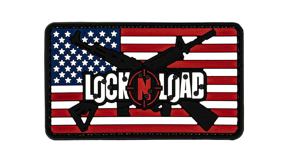 Merica Life US Flag with Lock N Load Rifle PVC Patch, 3 x 2, USFLAG-LNL