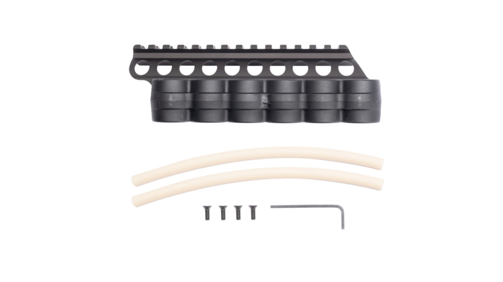 Mesa Tactical SureShell Polymer Carrier and Rail for Rem V3, 6-Shell, 12-GA, 5.75 in, Black, 94050