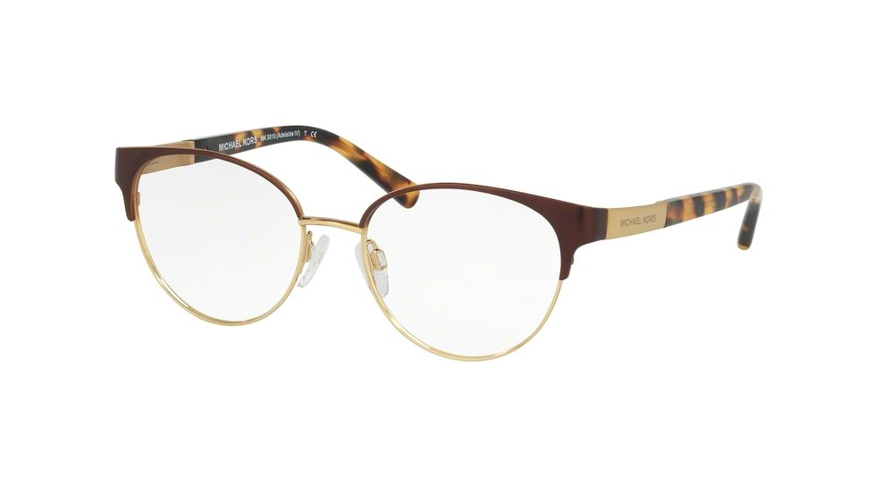 Michael Kors ADELAIDE IV MK3010 Bifocal Prescription Eyeglasses 1076-51 - Satin Brown/Gold Frame