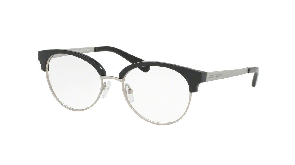 Michael Kors ANOUK MK3013 Bifocal Prescription Eyeglasses 1142-52 - Black/silver Iridescent Frame