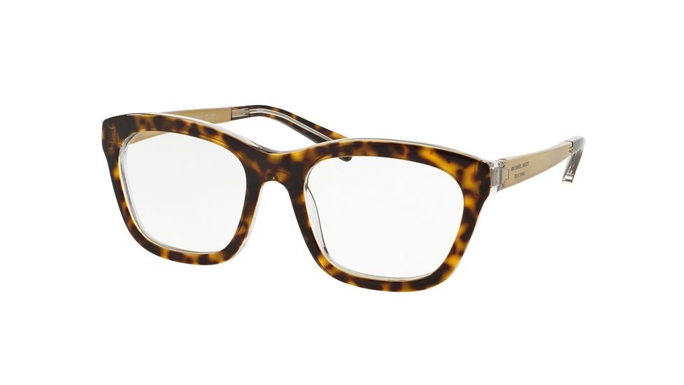Michael Kors BIG SKY MK4019 Single Vision Prescription Eyeglasses 3034-52 - Tortoise / Crystal Frame