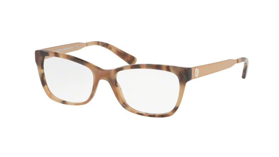 Michael Kors MARSEILLES MK4050 Progressive Prescription Eyeglasses, 51mm, Brown Marble, MK4050-3311-51-PRO