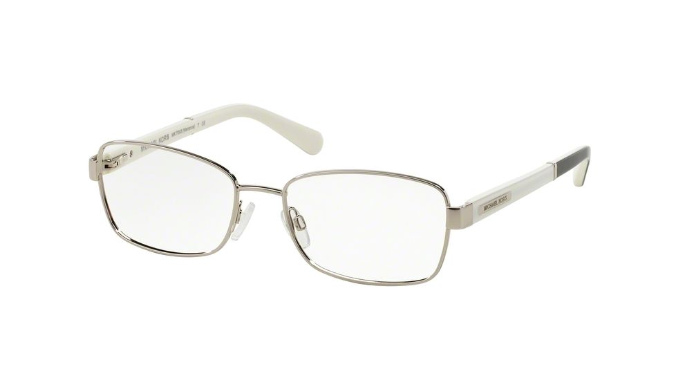 Michael Kors MENORCA MK7003 Single Vision Prescription Eyeglasses 1012-54 - Silver Oak White Black Frame