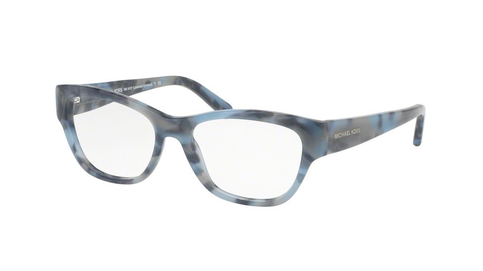 Michael Kors YLLIANA MK4037 Single Vision Prescription Eyeglasses 3209-53 - Cadet Blue Marble Frame