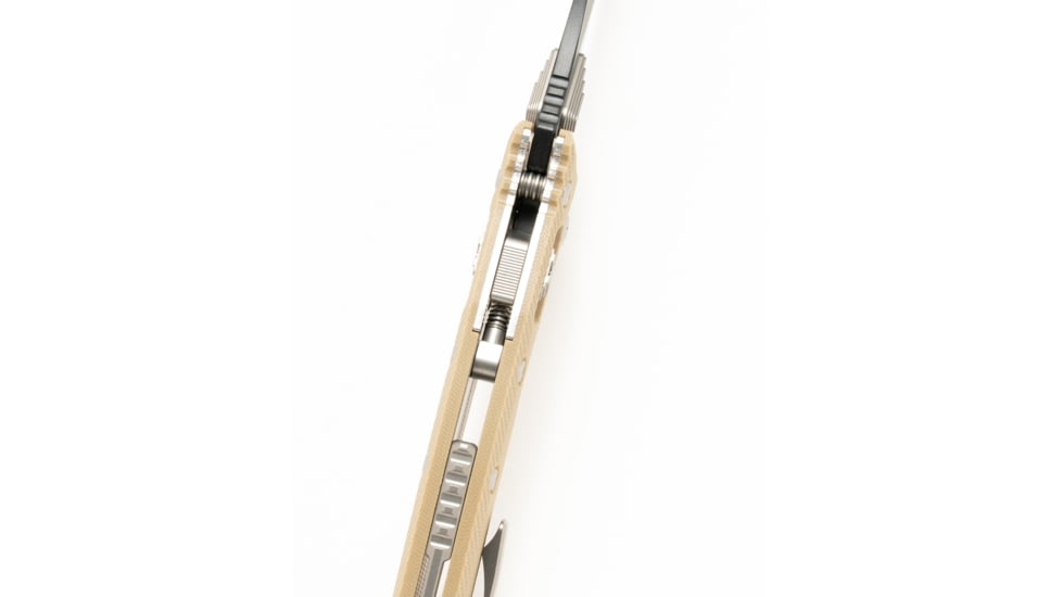 Microtech Amphibian Ram-Lok Black P/S G-10 3.875in Folding Knife, Tan, 137RL-2FLGTTA