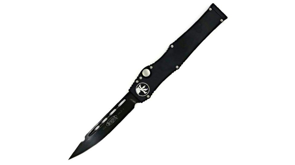 Microtech Halo V SE OTF Automatic Knife, Black Handle, Black Plain X-MT151-1