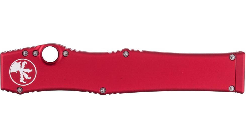 Microtech Halo V TE OTF Automatic Knife, Red Handle, Black Tactical Plain X-MT150-1RD