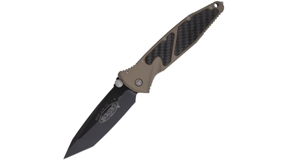 Microtech SOCOM Elite TE Folding Knife, Tan Handle, Black Plain MT161-1TA