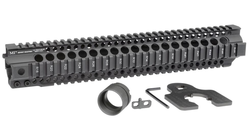 Midwest Industries 14in Combat Rail T-Series One Piece Free Float Handguard, Black, MI-CRT-14.0