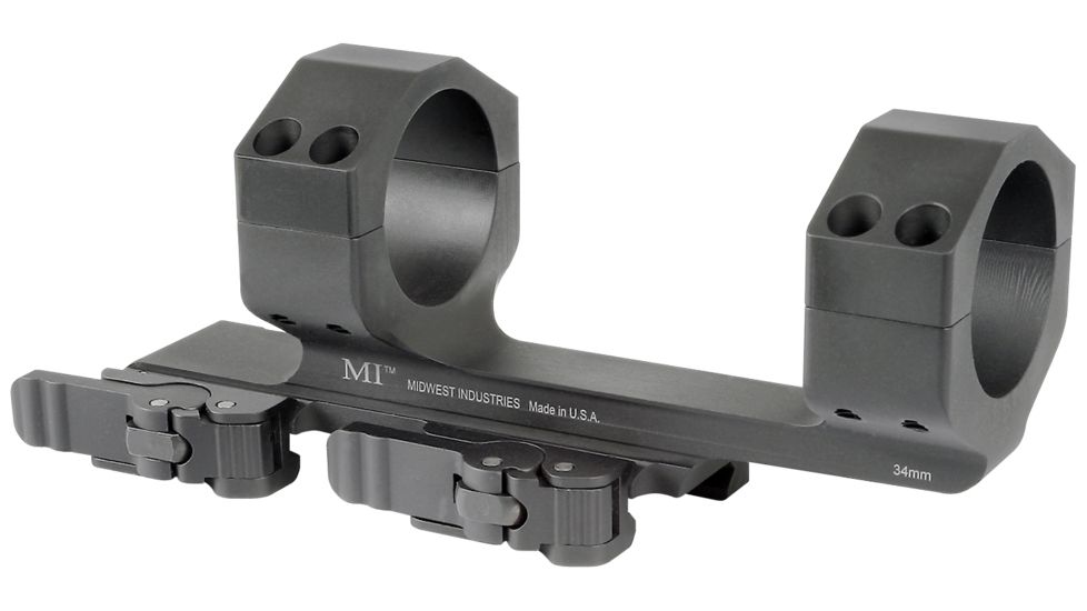 Midwest Industries 34mm QD Scope Mount w/1.4in Offset, Black, MI-QD34SM