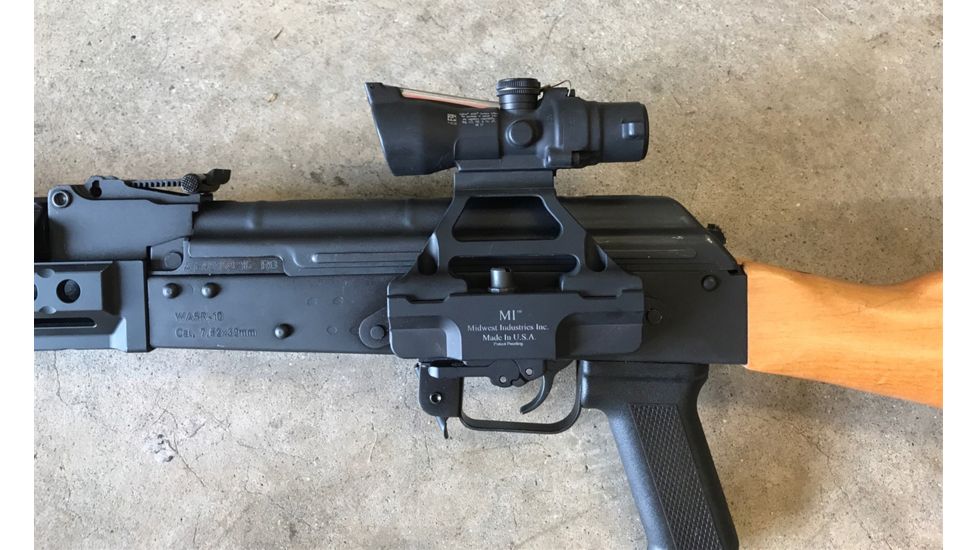 Midwest Industries AKG2 Scope Mount, AK-47/74, Mini ACOG Top, Black, MI-AKSMG2-MA