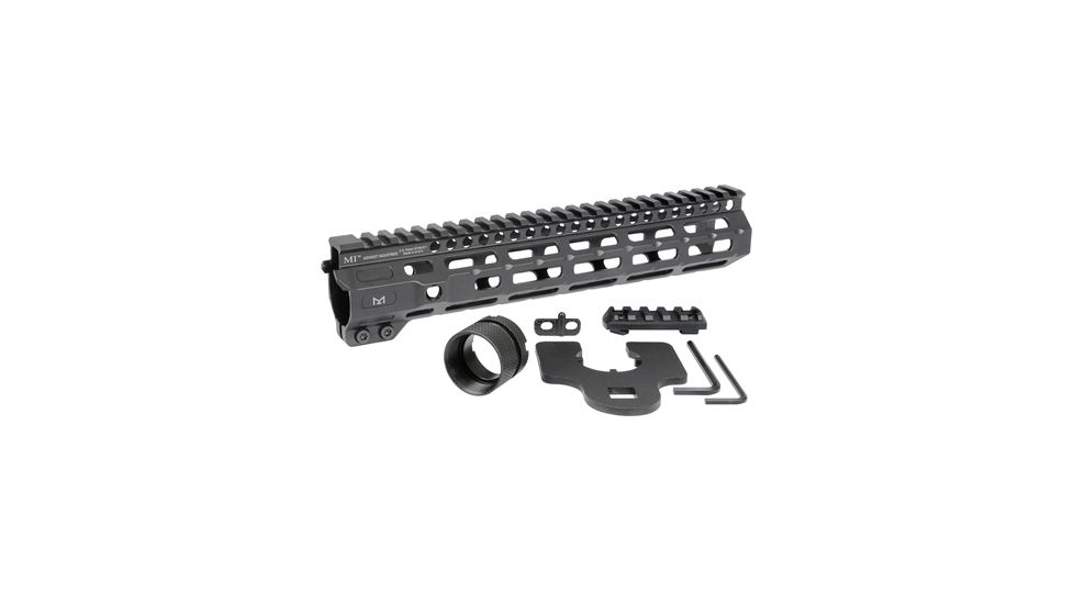 Midwest Industries AR-15 Free Float 1-Piece Handguard, 10.5 inch Combat Rail, Black, Medium MI-CRM-10.50
