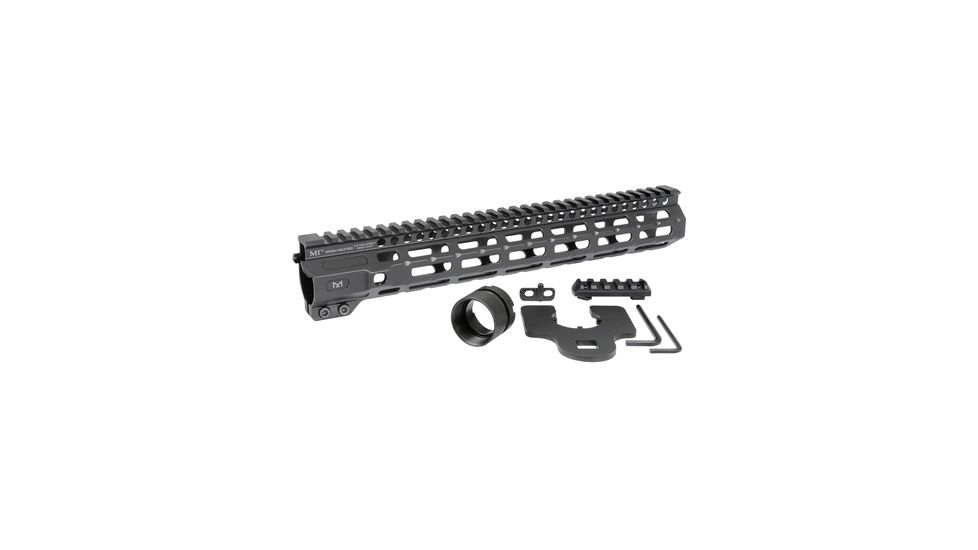 Midwest Industries AR-15 Free Float 1-Piece Handguard, 12.65 inch Combat Rail, Black, Medium MI-CRM-12.625