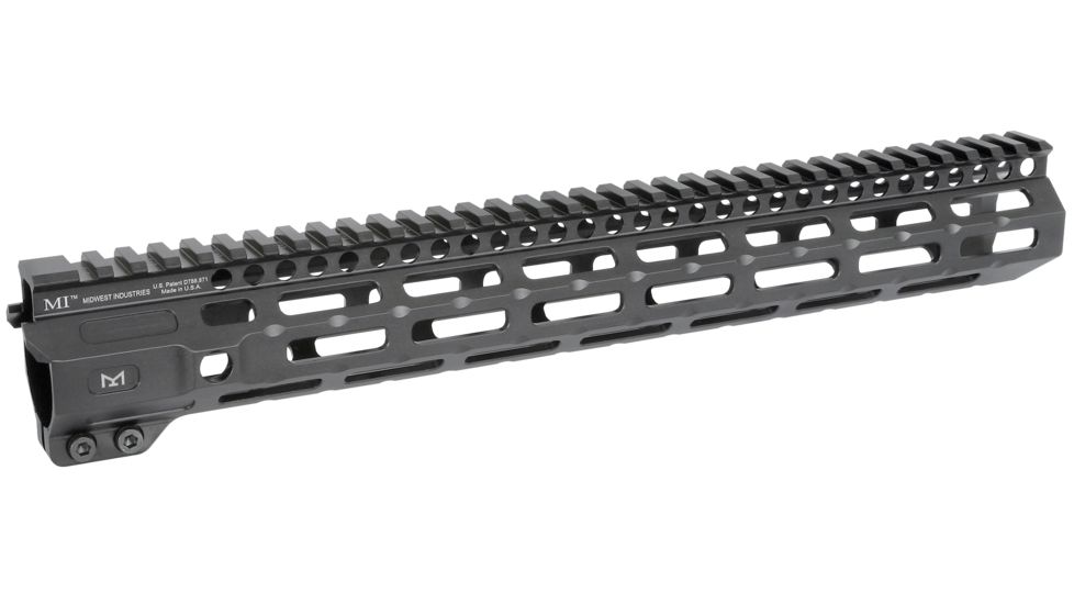 Midwest Industries AR-15 Free Float 1-Piece Handguard, 14 inch Combat Rail, Black, Medium, MI-CRM-14.0