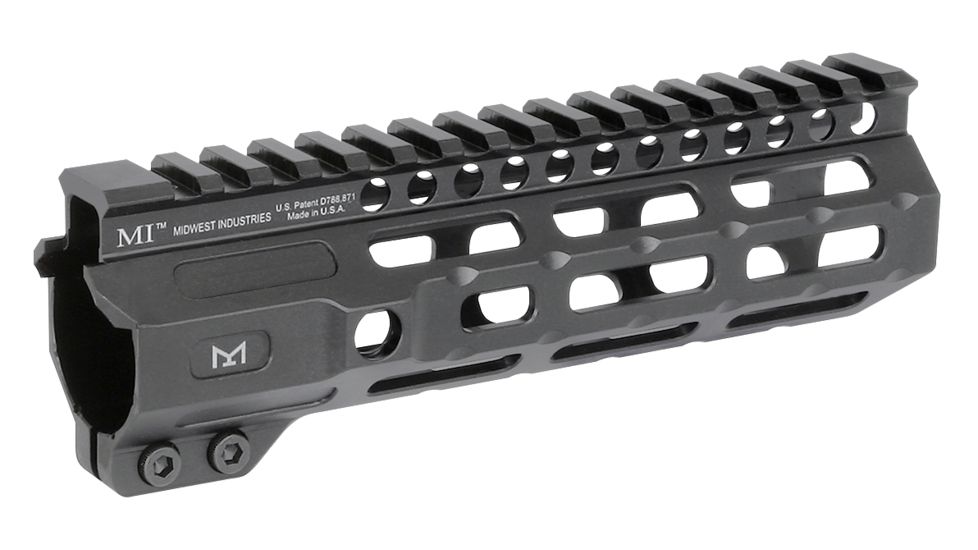 Midwest Industries AR-15 Free Float 1-Piece Handguard, 7 inch Combat Rail, Black, Medium, MI-CRM-7.0