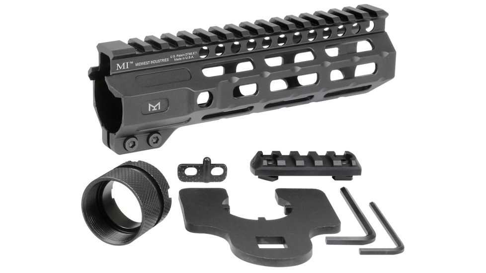 Midwest Industries AR-15 Free Float 1-Piece Handguard, 7 inch Combat Rail, Black, Medium, MI-CRM-7.0
