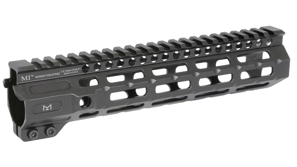 Midwest Industries AR-15 Free Float 1-Piece Handguard, 9.5 inch Combat Rail, Black, Medium, MI-CRM-9.50