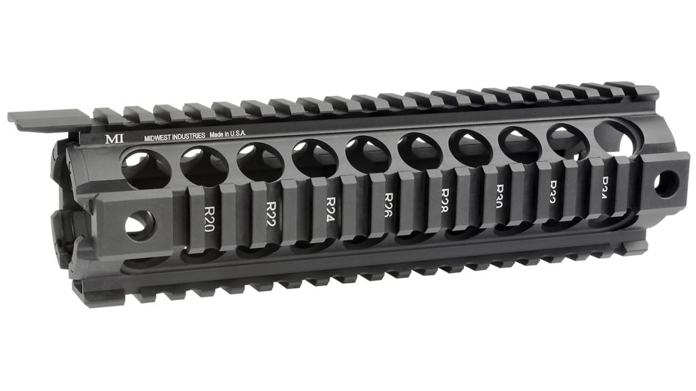 Midwest Industries Gen2 Two-Piece Drop-In Handguard Mid-Length, Black, MCTAR-18G2