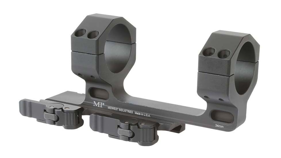 Midwest Industries High QD Scope Mount W/1.5in Offset, 34mm, Black, MI-QD34SMH