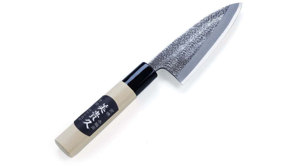 Mikihisa Deba Fixed Blade Knife, 9.63in Overall, 4.75in Blade, Tsuchime White Steel #2 Blade, Poplar Wood Handle, L035