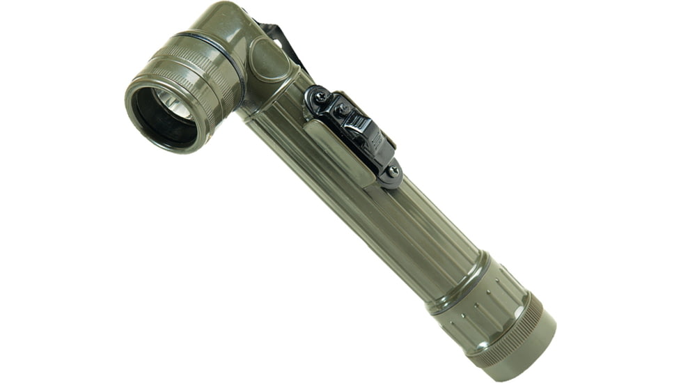 MIL-TEC Small Anglehead LED Flashlight, 2AA, White, OD Green, Small, 15143001