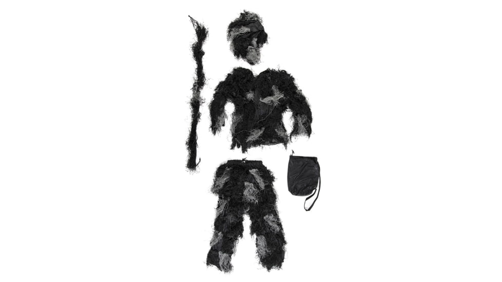 MIL-TEC Fire-Resistant 4-Piece Ghillie Suit - Unisex, Night Camo, Extra Large/2XL, 11961880-003