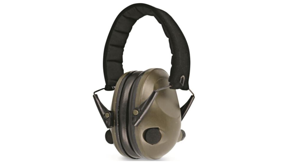 MIL-TEC Electronic Ear Defenders, OD Green, Adjustable, 16243001