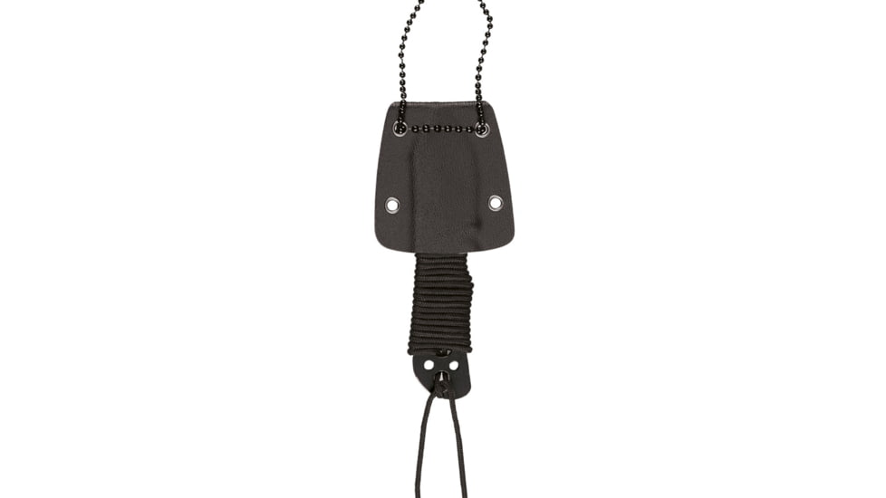MIL-TEC Paracord Neck Knife W/Chain, 4in, Black, 15398400