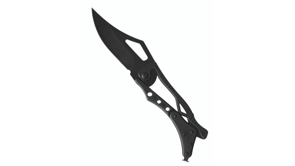 MIL-TEC Skeleton Assisted Opening Folding Knife, 3.7in, Steel, Aluminum Handle, 15346100