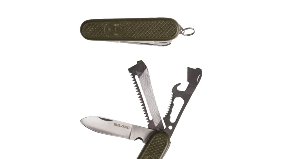 MIL-TEC Spanish Assisted Opening Folding Knife, 3in, Stainless Steel, OD Plastic, 15340000