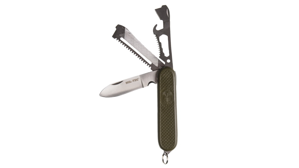 MIL-TEC Spanish Assisted Opening Folding Knife, 3in, Stainless Steel, OD Plastic, 15340000