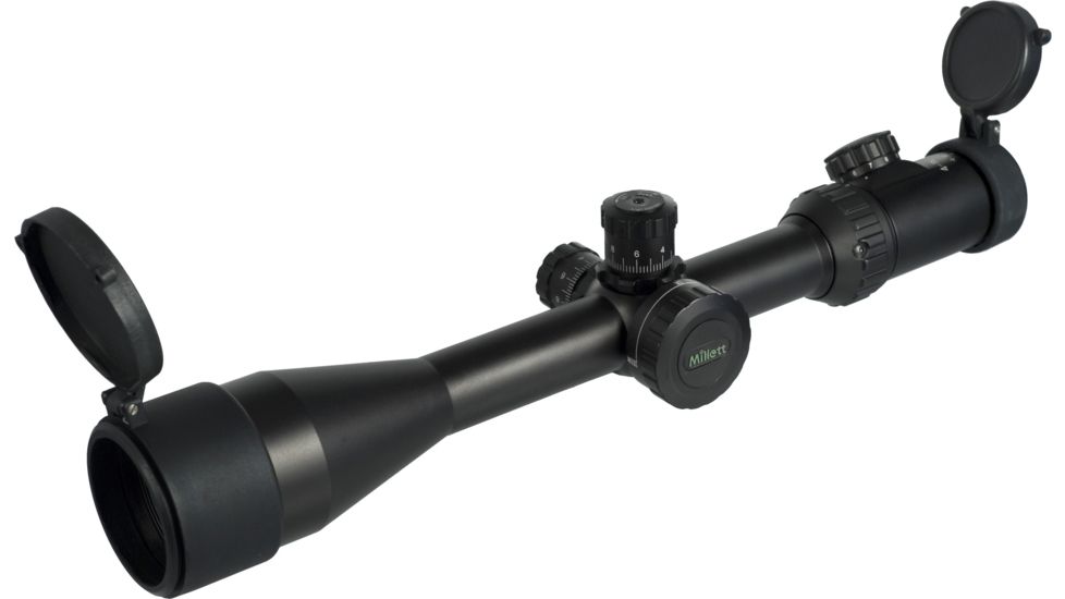 Millett 4-16x50 Illuminated Mil-DotBar, Multi Coat Matte Tactical Rifle Scope BK81001