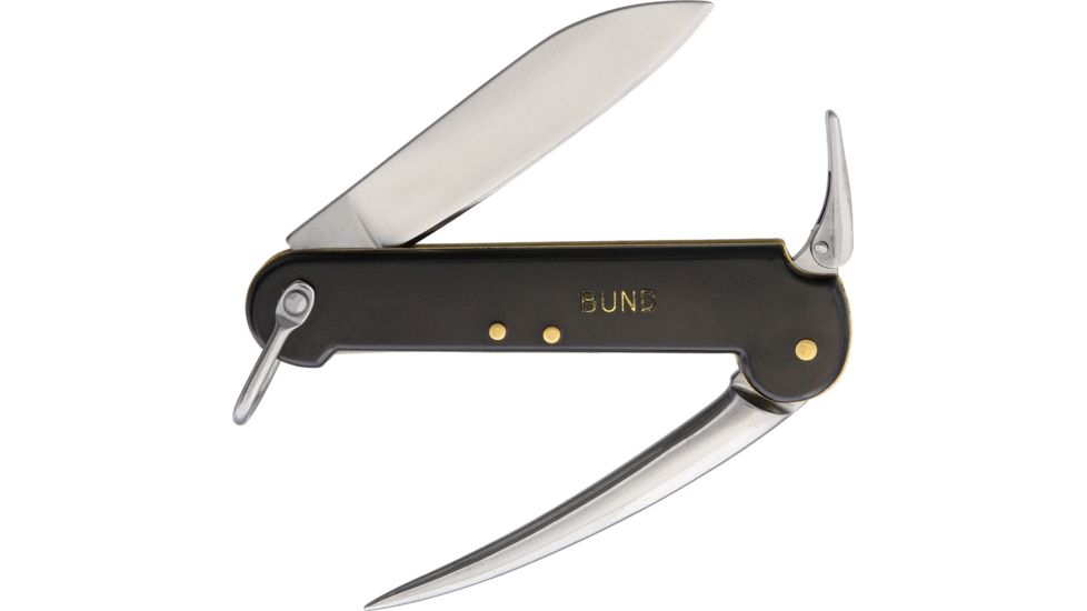 Miscellaneous German Sailor Pocket Knife Folding Knife,3in,Stainless Steel,Standard Edge,Satin,Black,Synthetic Handle M4335