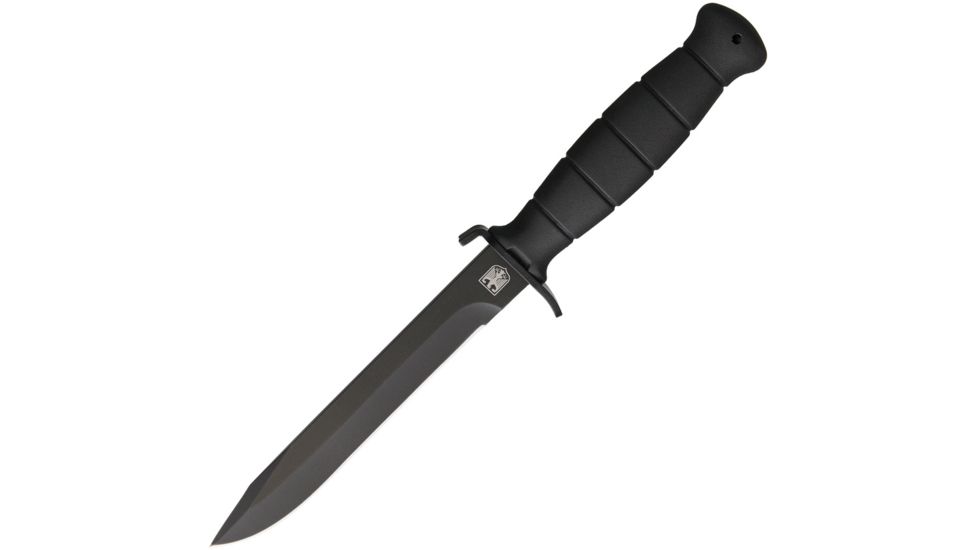 Miscellaneous Military Fixed Blade Folding Knife,6.5in,Stainless Steel,Standard Edge,Black Handle MI220