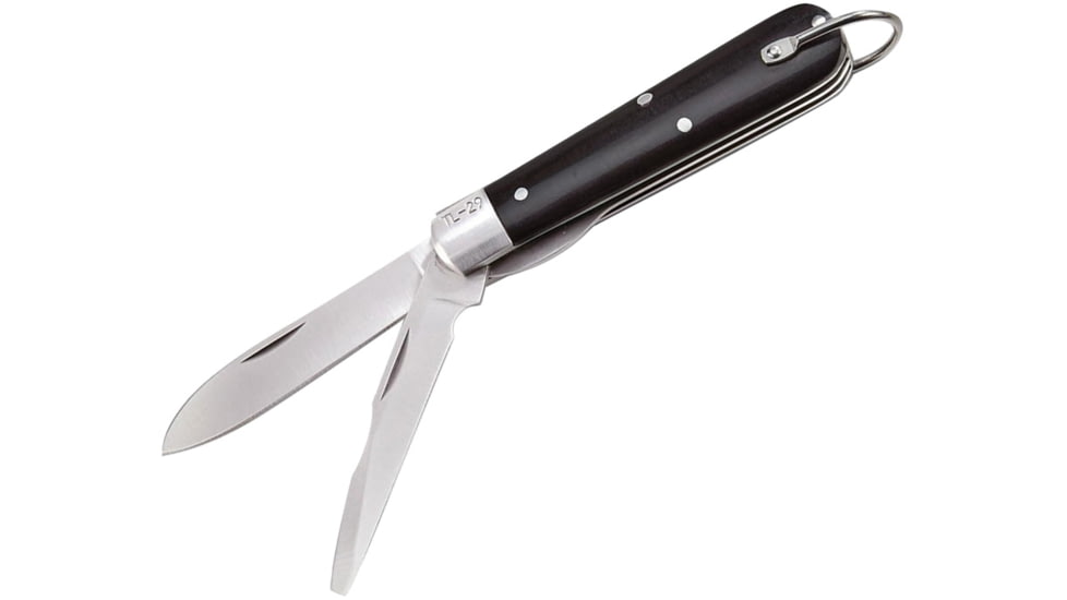MIL-TEC TL29 Electrician Folding Knife, 2.5in, Solid Steel, Plastic Handle, Black, 15342100