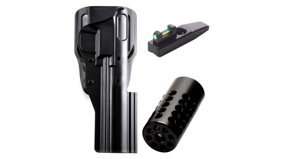 MK Series Holster with .365 in Fiber Optic Green Sight and 1in Pac-Lite Compensator, Gloss Black