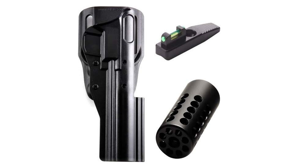 MK Series Holster with .365 in Fiber Optic Green Sight and 1in Pac-Lite Compensator, Matte Black