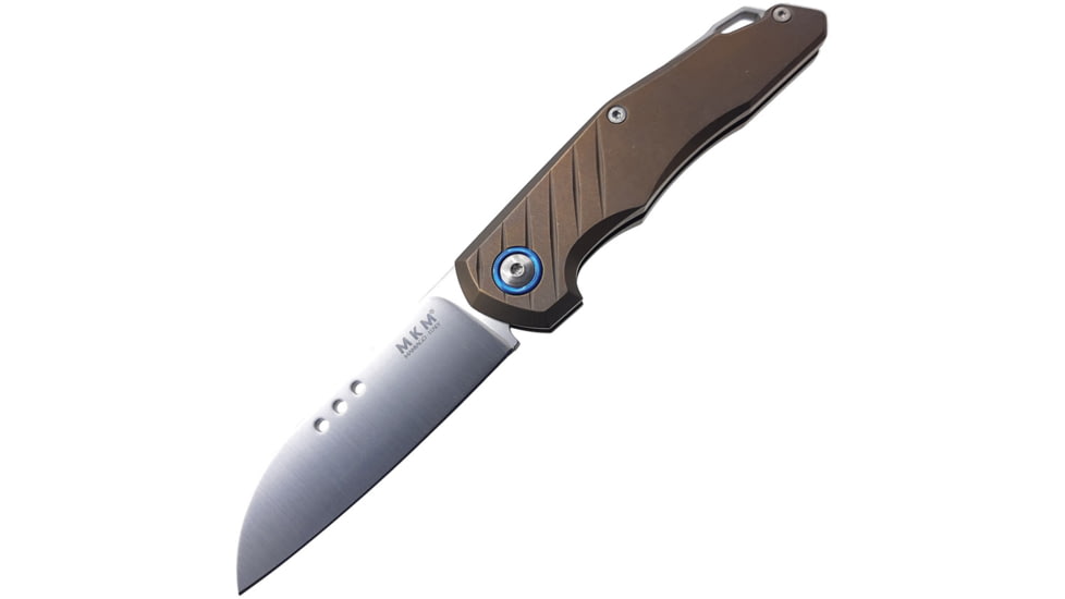MKM Root Slip Joint Bronze Folding Knife, 2.75 satin finish Bohler M390 stainless blade, Bronze anodized titanium handle, MK RT-TBR