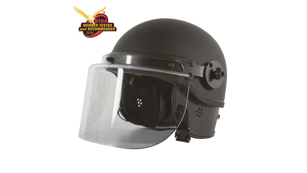Monadnock Poycarbonate Half Shell Non-Ballistic Riot Helmet,Black w/Face Shield, 1181824