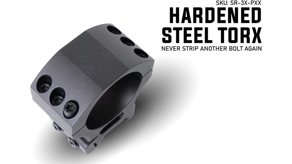 Monstrum 30mm Precision Picatinny V2 Scope Rings w/Level Bubble, 1 in, Black, SR-3XLB-P100