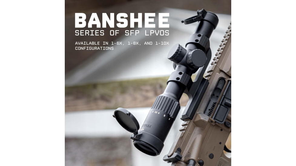 Monstrum Banshee ED 1-8x24mm LPVO 30mm Tube Rifle Scope w/ Offset Scope Mount, Second Focal Plane