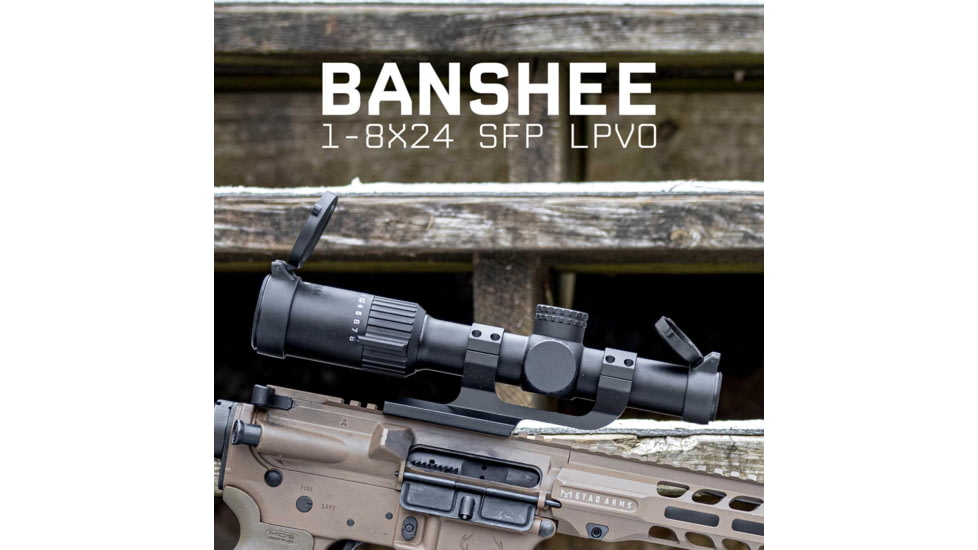 Monstrum Banshee ED 1-8x24mm LPVO 30mm Tube Rifle Scope w/ Offset Scope Mount, Second Focal Plane