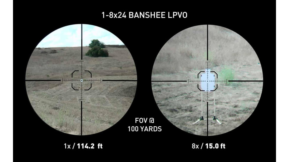 Monstrum Banshee ED 1-8x24mm LPVO 30mm Tube Rifle Scope w/ Offset Scope Mount, Second Focal Plane